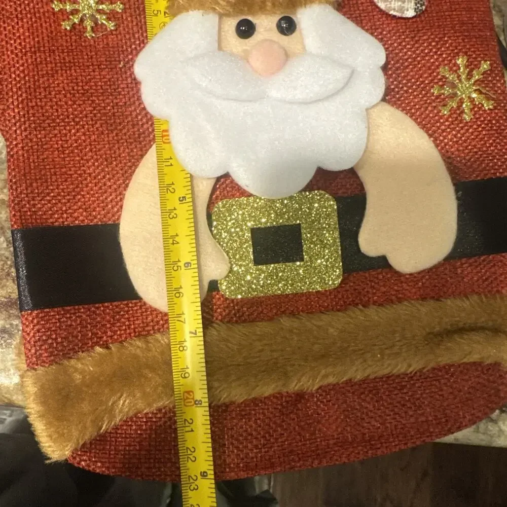 Set of 4 Christmas Gift Treat Bags Santa Snowman Reindeer Bear Holiday Tote‎